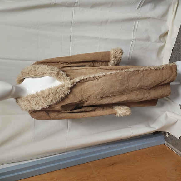 Vintage Wilsons Leather MAXIMA XXL Faux Fur Trim Suede Full Length Coat - Picture 2 of 10